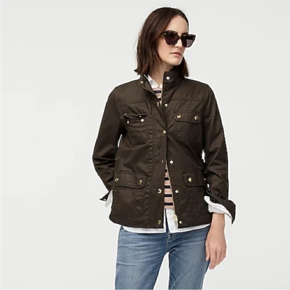 JCREW Size XS The Downtown Field Jacket in Mossy Brown